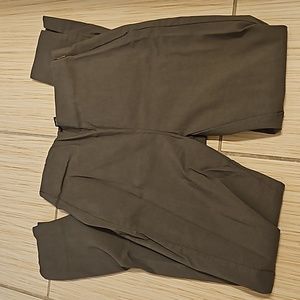 Olive green business ankle work pants